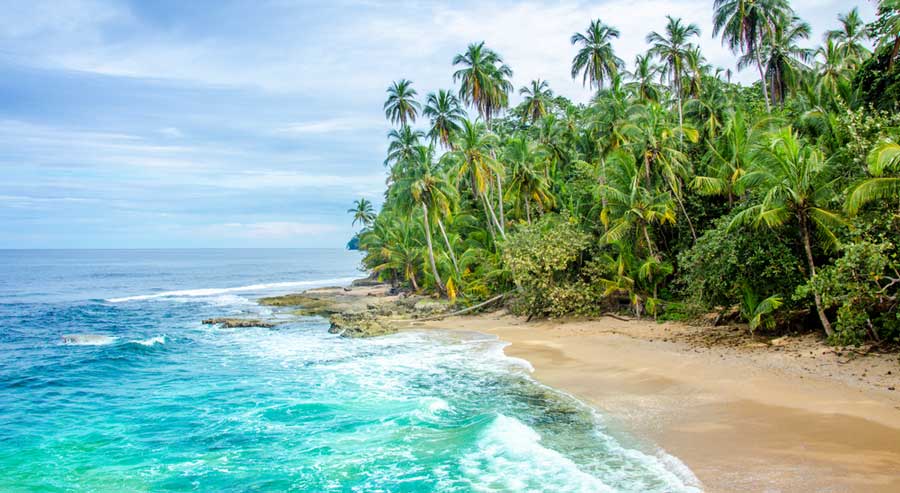 Scenic view from the Manzanillo beach in Costa Rica